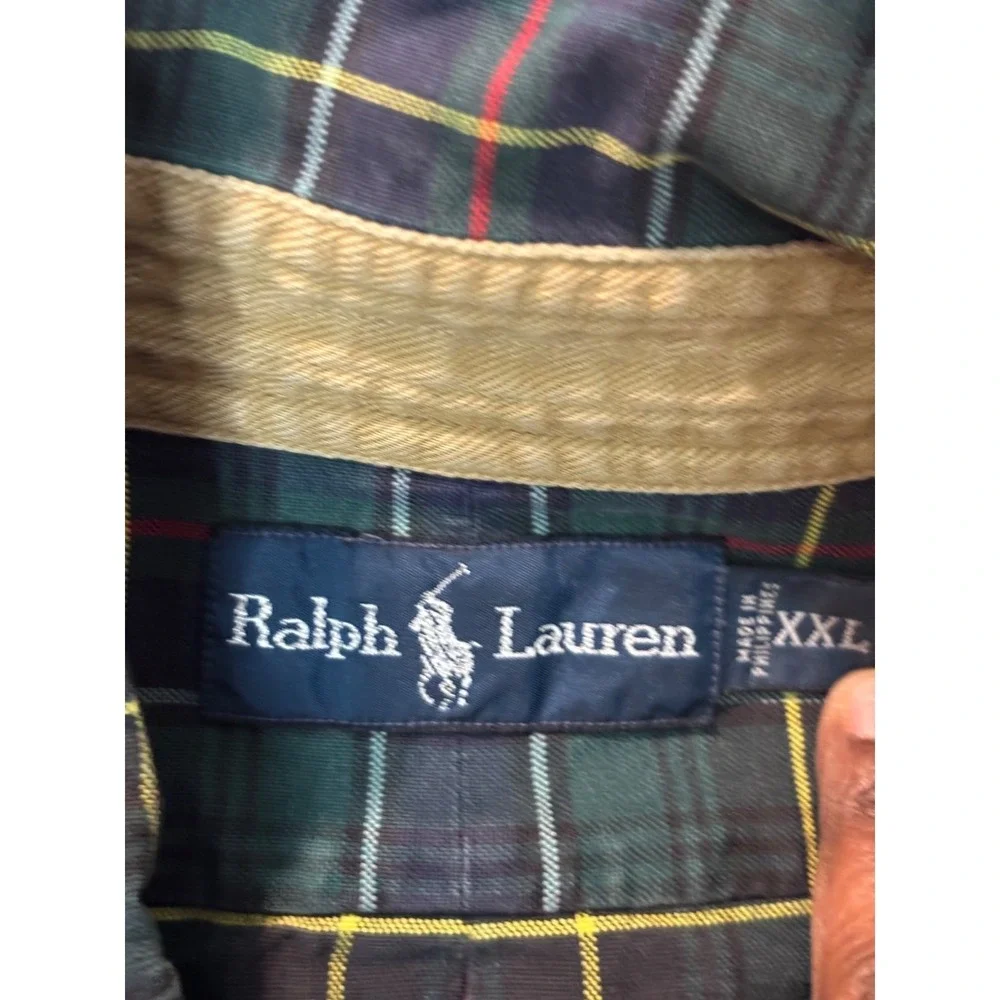 Ralph Lauren Plaid Button Down Shirt‎ Men &Green Blue Yellow Classic Fit xxl